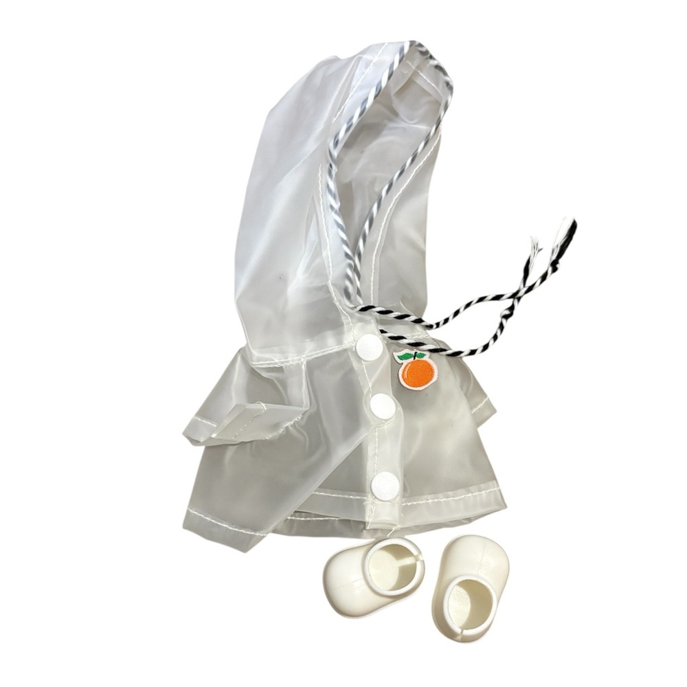 Labubu Hooded Raincoat with White Shoes